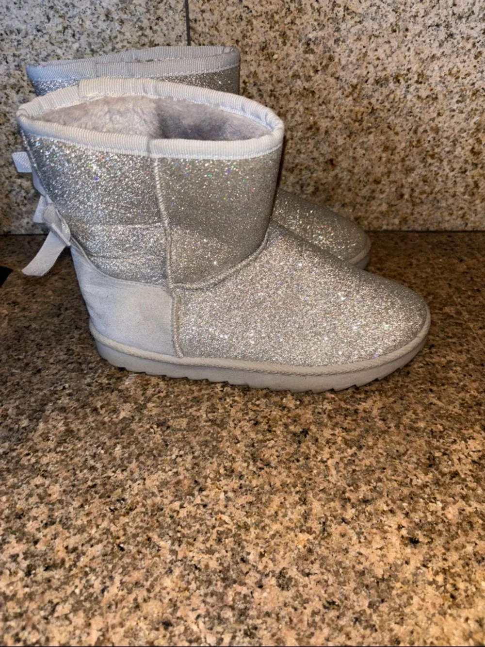 Kids' Sparkle Silver Cozy Boots